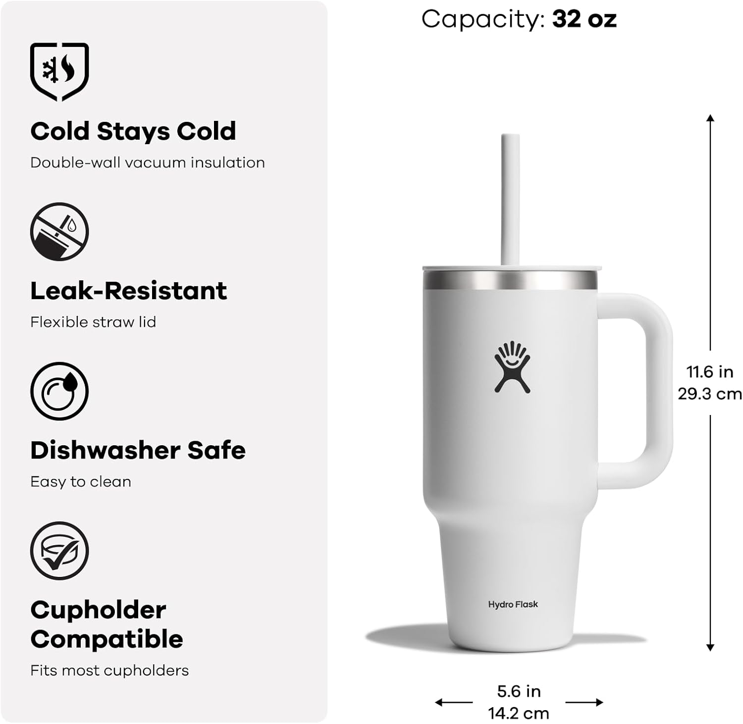 Travel Tumbler with Handle, Lid and Straw - Insulated Stainless Steel in 32 Oz Agave