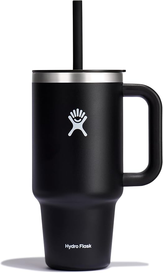 Travel Tumbler with Handle, Lid and Straw - Insulated Stainless Steel in 32 Oz Agave