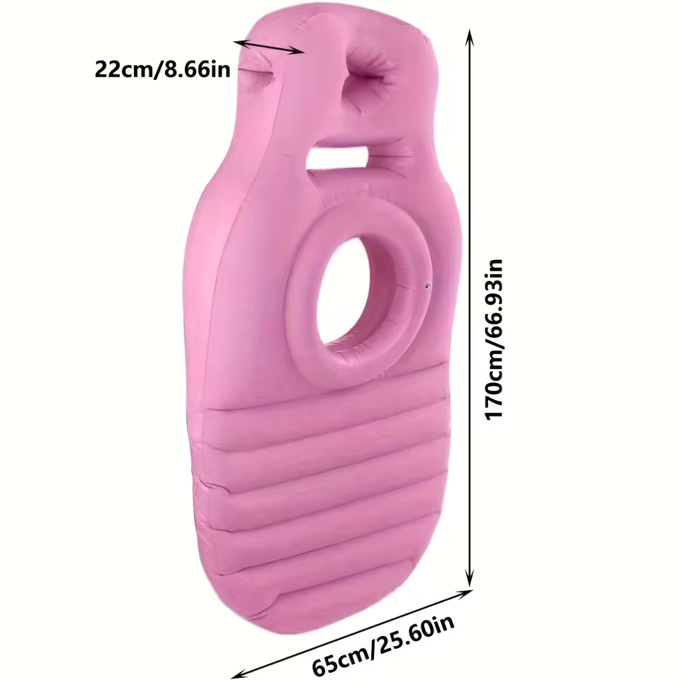 Flocked PVC O-Type Yoga Mat for Pregnant Inflatable Pregnancy Pillow Cushion Bed Pillow Sleeping Mat for Pregnant with Air Pump